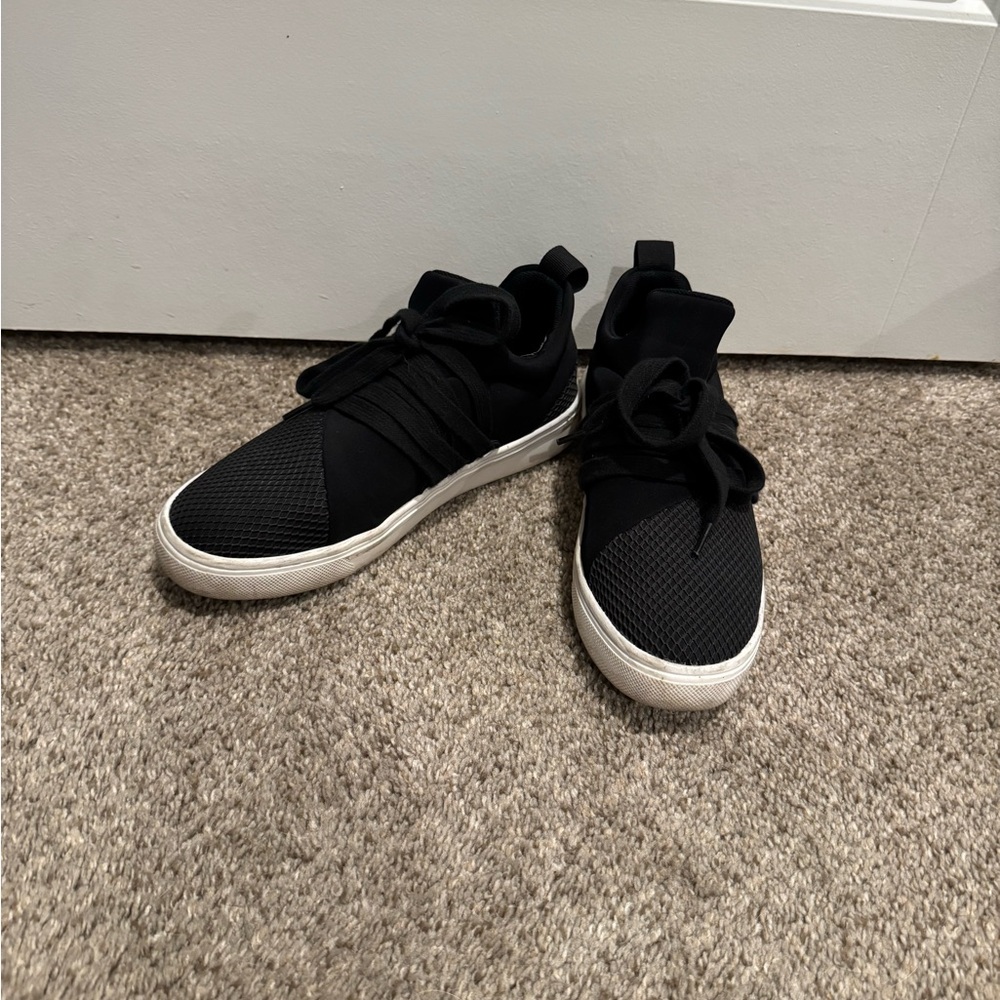 Black Sneakers with White Soles